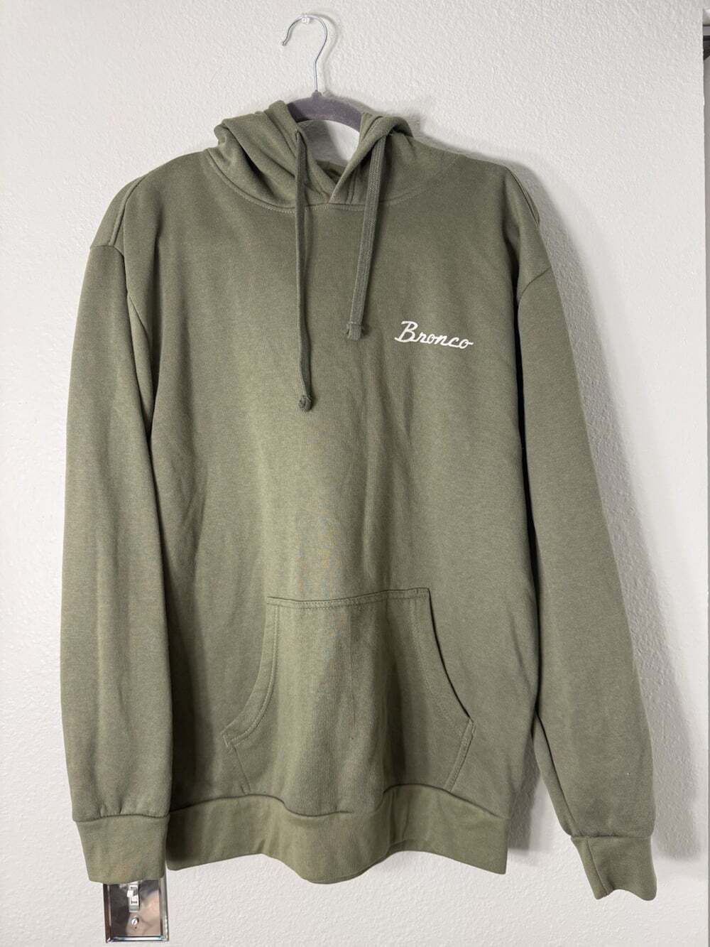 Ford Bronco Men’s Olive Green Fleece Hoodie - Detroit Michigan Size Medium